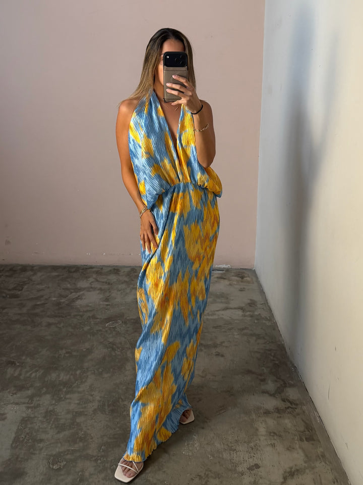 Riviera Sleeveless Gown Jardin Blue