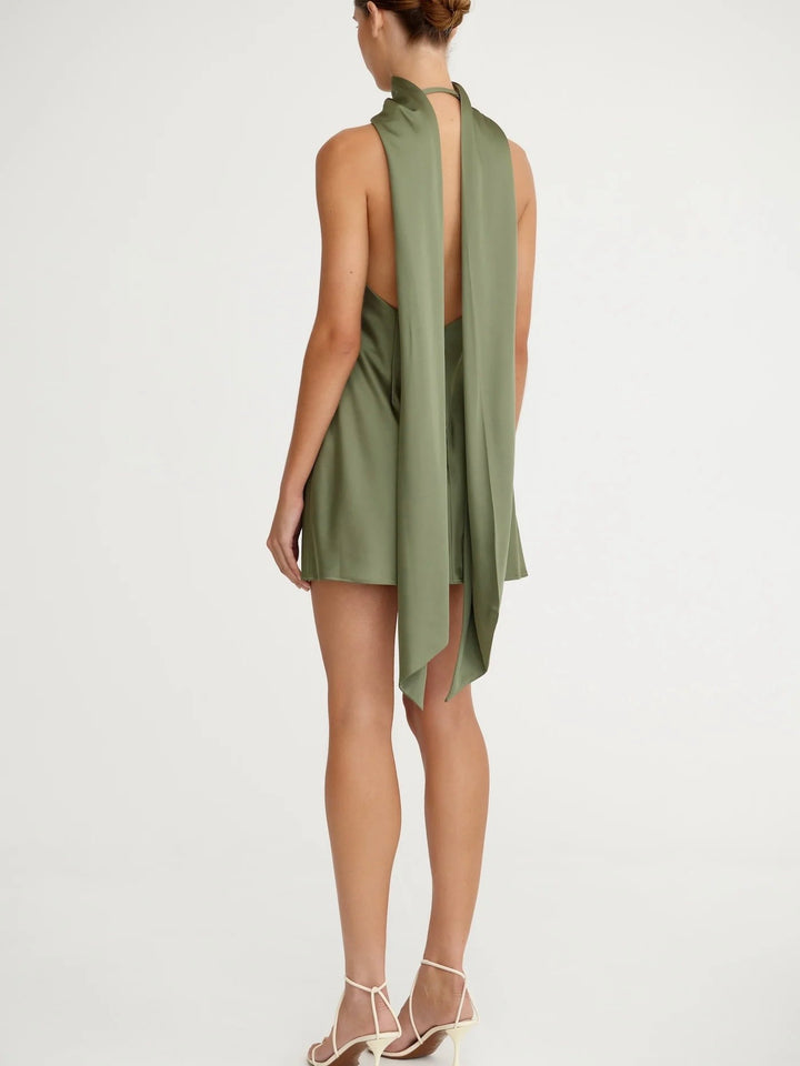 Lucile Halter Dress Pesto