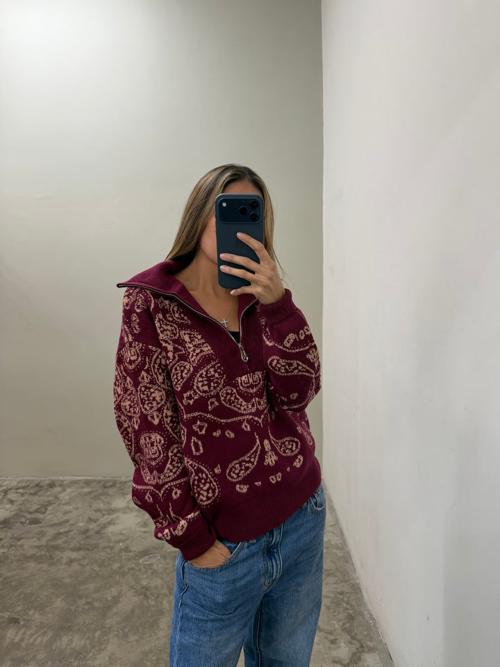 Nello Bordeaux Sweater