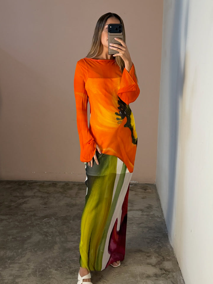 AUGUST LONG SLEEVE MAXI DRESS