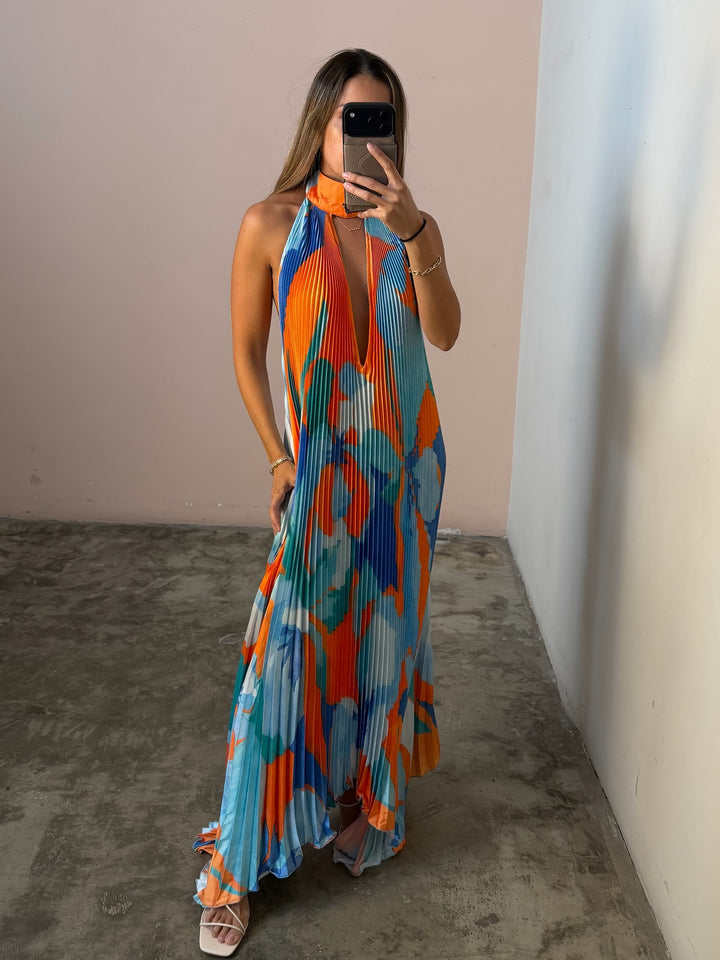 Opera Gown Capri Print Orange