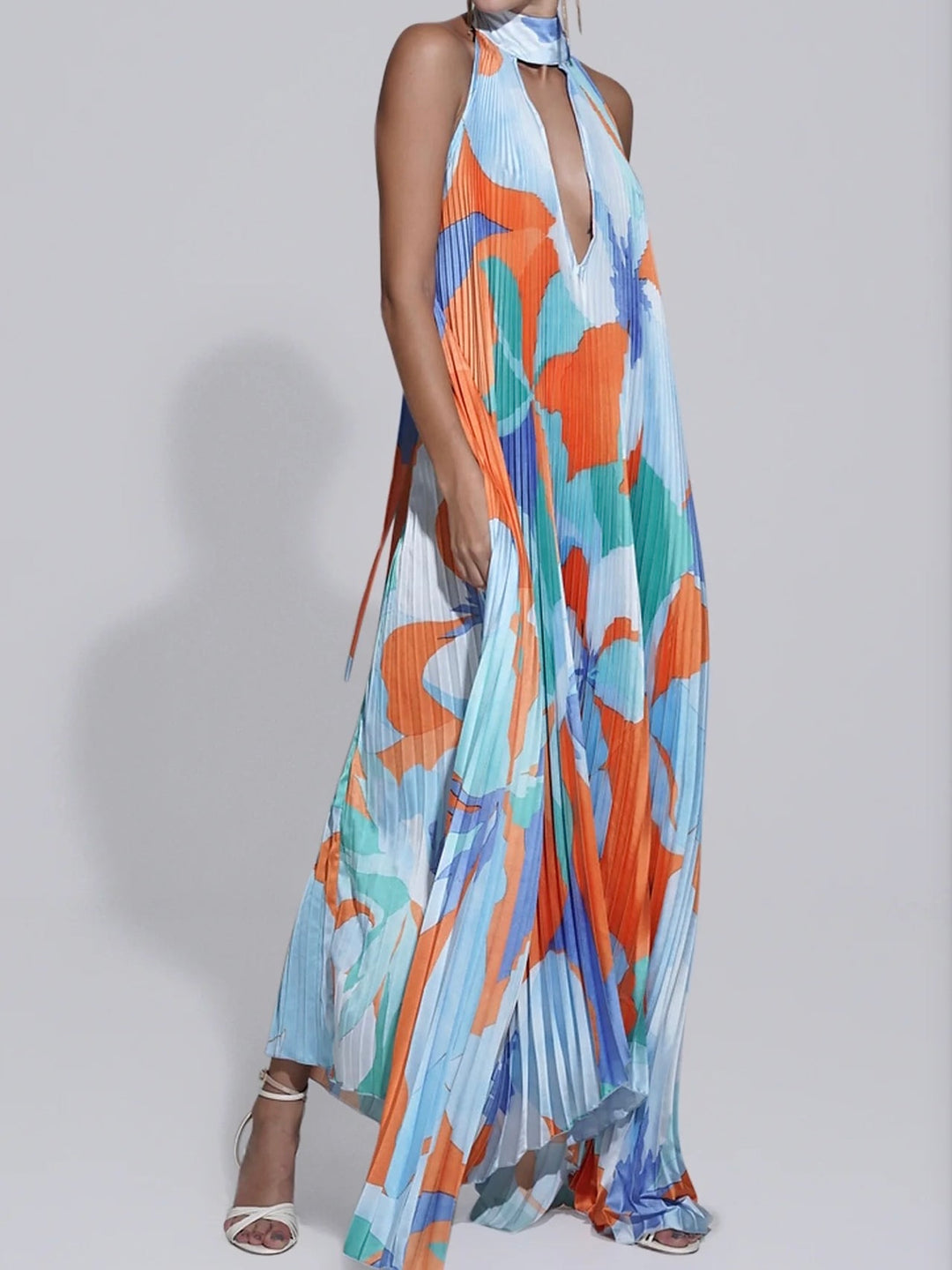 Opera Gown Capri Print Orange