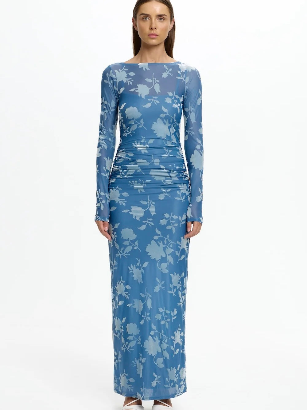 Edina Long Sleeve Blue Dress