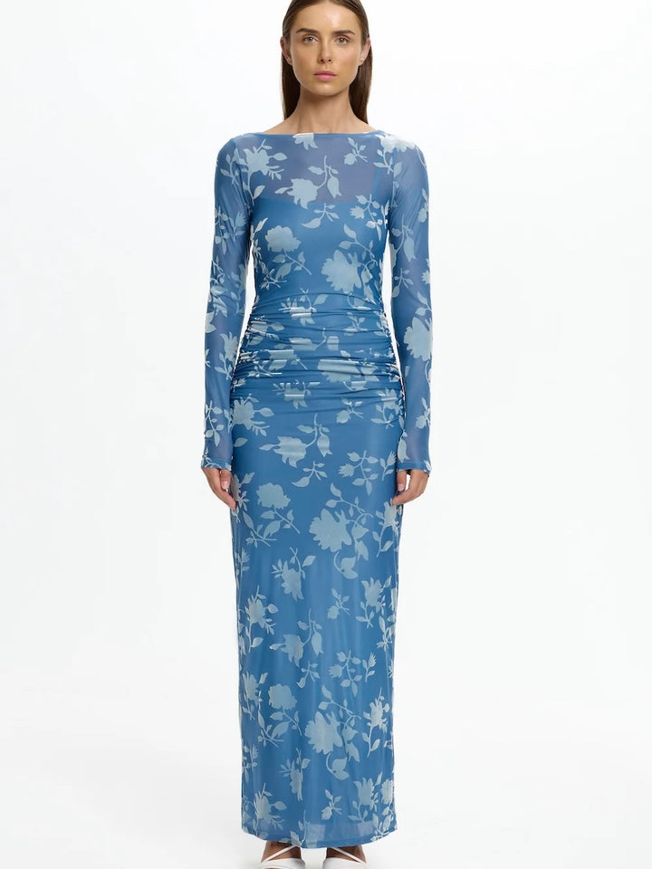 Edina Long Sleeve Blue Dress