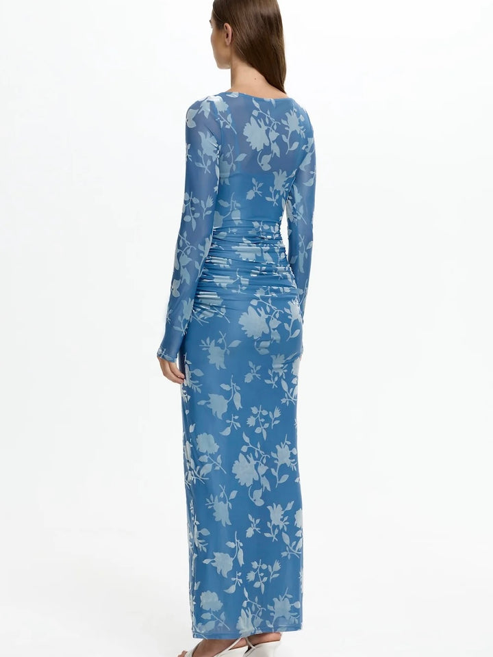 Edina Long Sleeve Blue Dress