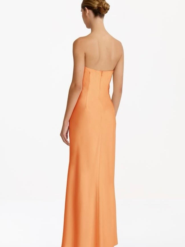 LUCILE MELON STRAPLESS DRESS