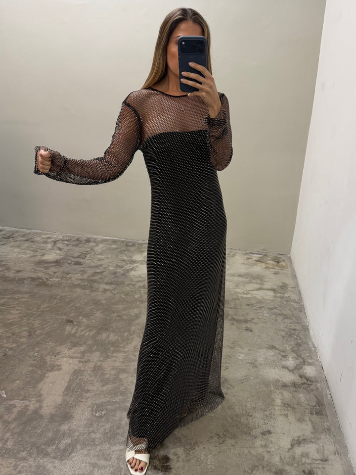 Pierres Rhinestone Mesh Dress