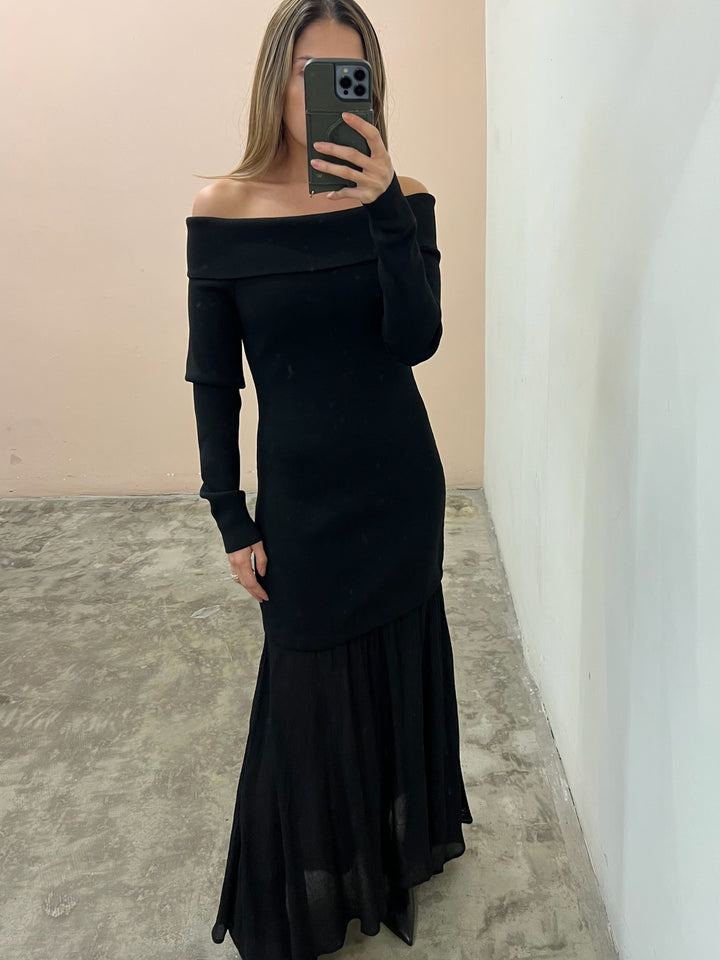 Lidia Mixed Media Maxi Dress