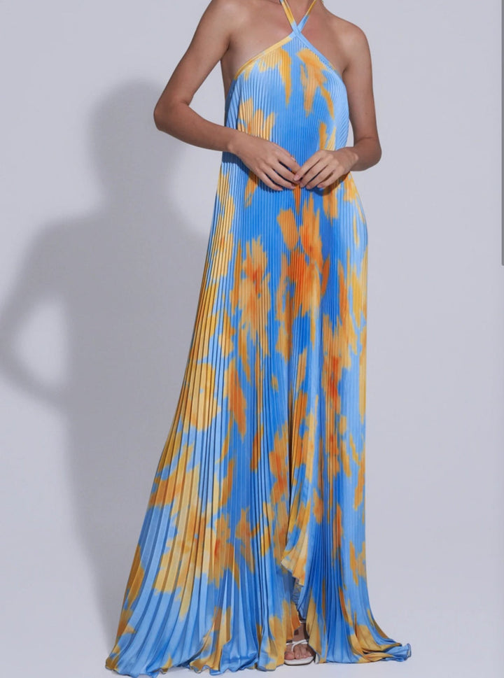Deesse Gown Jardin Blue