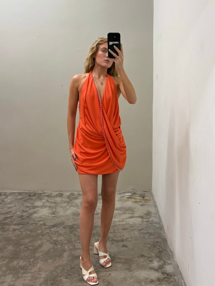Rufaya Mini Orange Dress