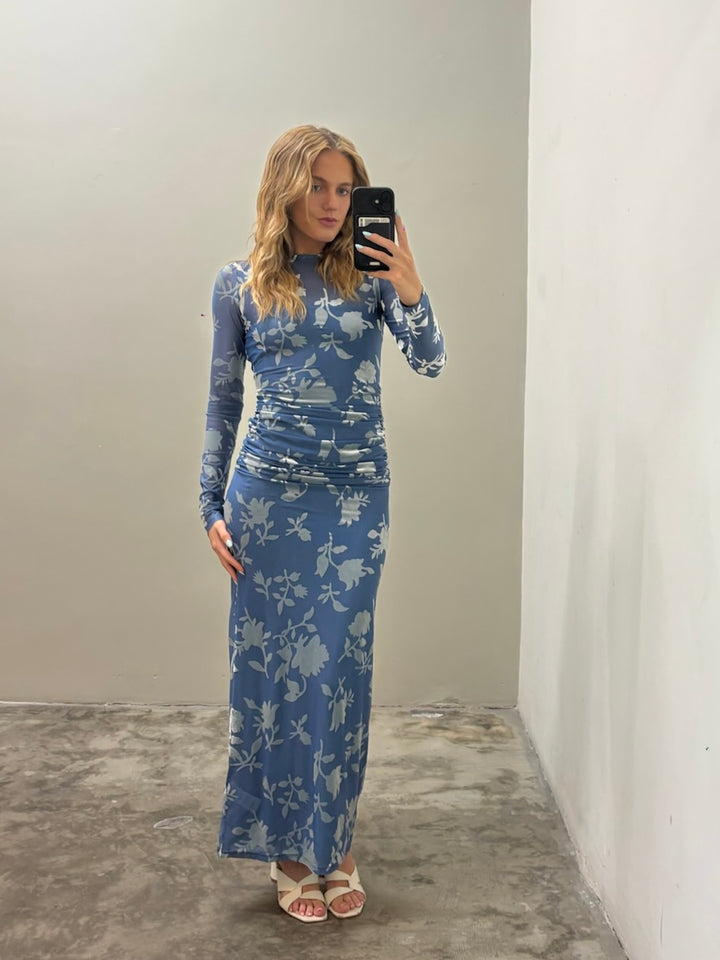Edina Long Sleeve Blue Dress