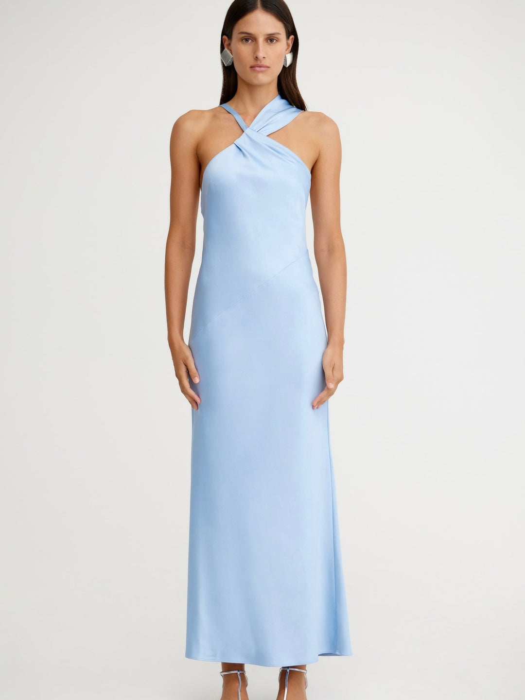 Lucile Draped Blue Maxi Dress
