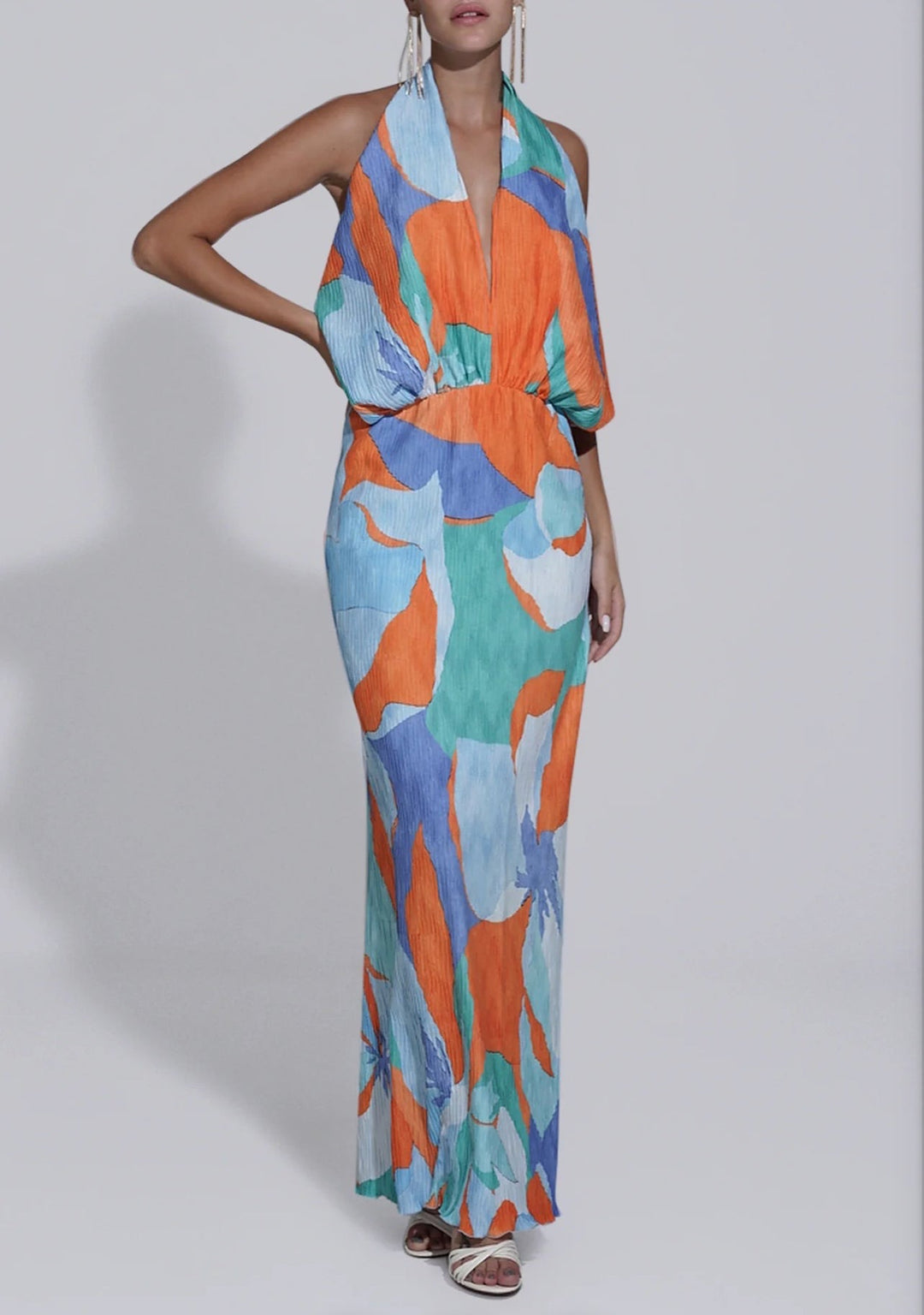 Riviera Sleeveles Gown Capri Orange